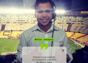 Francisco Rivera Zambrano: Primer esmeraldeño en transmitir partidos de fútbol para tv por cable   