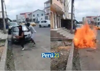 Terroristas queman autos que se encuentran estacionados en las calles