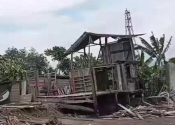 Ocho viviendas destruidas tras el fuerte oleaje en la isla cauchal, zona fronteriza 